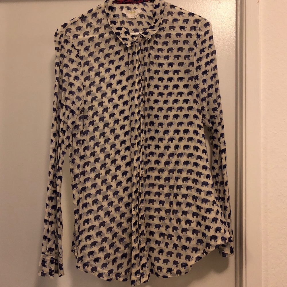 Sheer elephant button up.